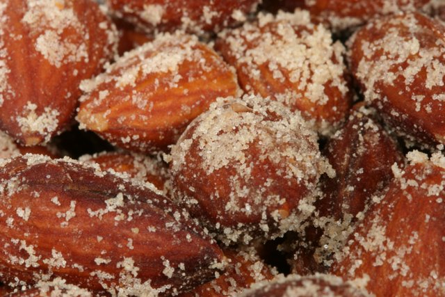 Almonds Coated in White Powder