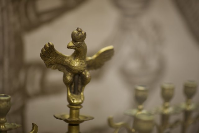 Golden Bird of Hanukkah Menorah