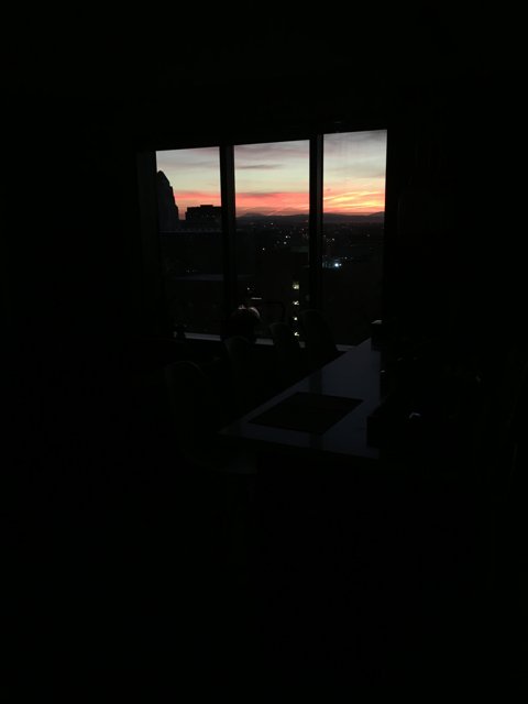 Sunset Silhouette from Dark Room