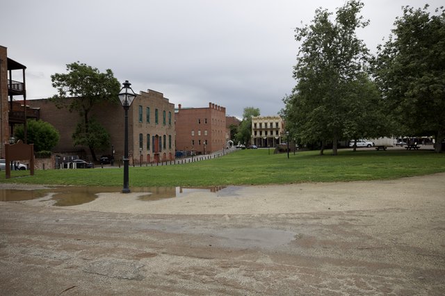Historic District Green Space on Overcast Day