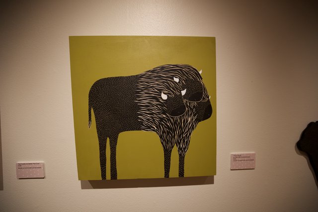Buffalo Pop Out Contemporary Art on Yellow Background