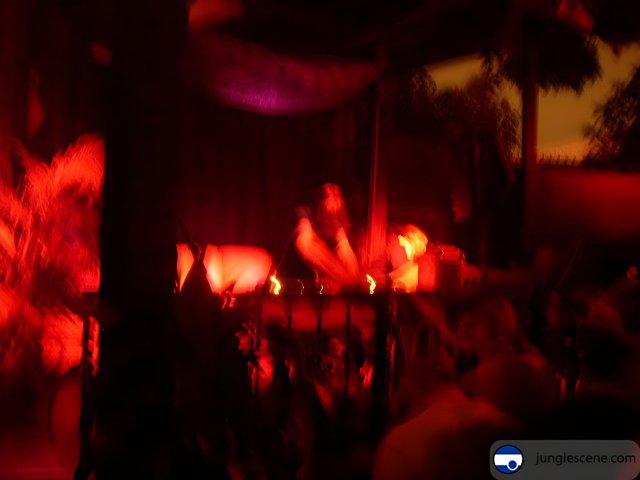 Blurred Nightlife Scene at Urban Nightclub