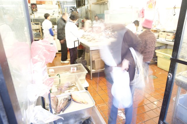 Blurry Buzz of a Busy Restaurant