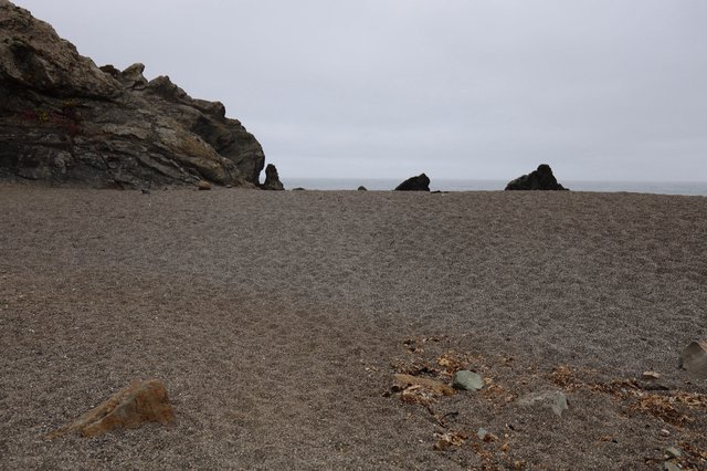 Moody Gray Gravel Beach at Schoolhouse Cove