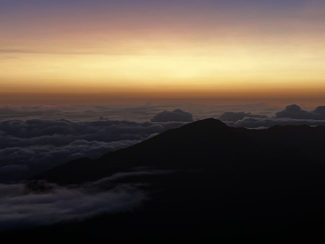 Sunrise Over the Clouds at Haleakala Crater