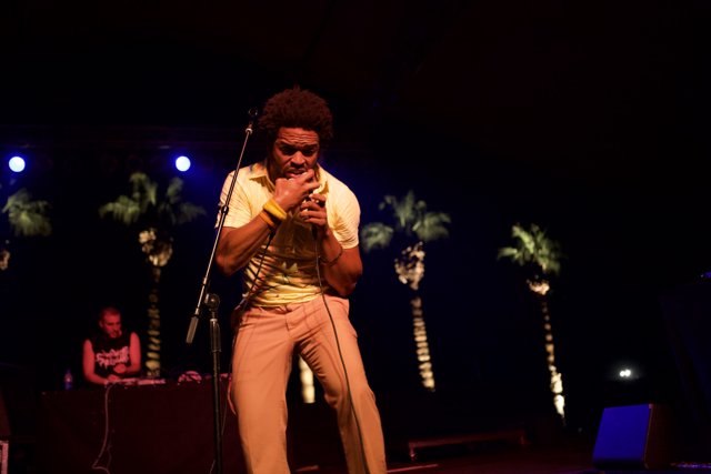 Singing Yellow-Shirted Entertainer Rocks Coachella Stage