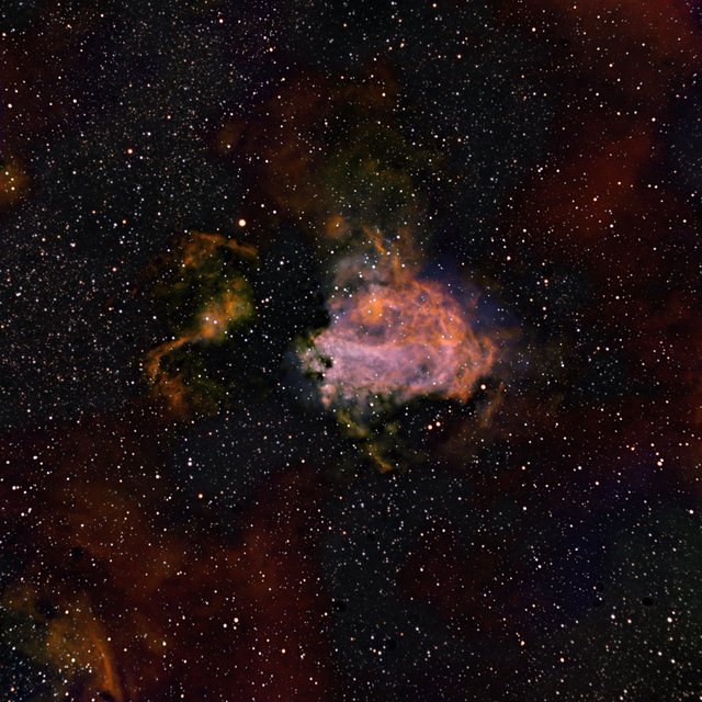 M17 Omega Nebula in SHO Narrowband Palette