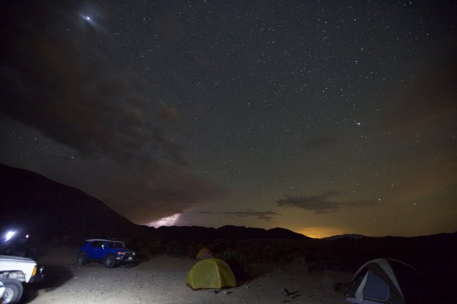 Starry Night Camping Under the Desert Sky