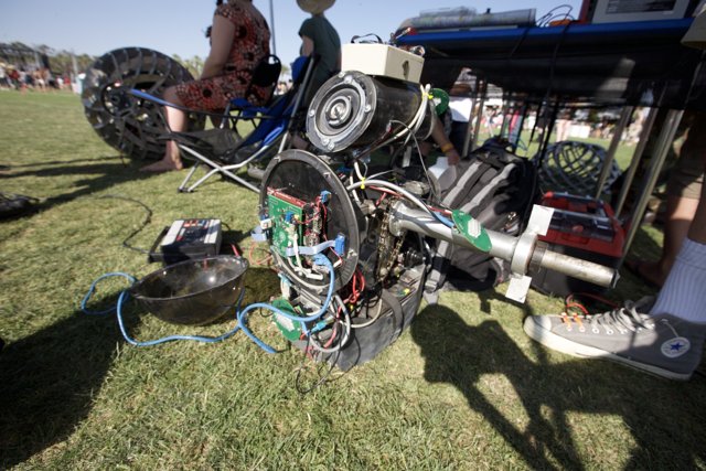 Motorcycle Engine on the Grass