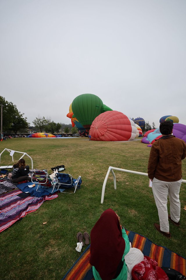 Hot Air Balloons Inflating at Sonoma County Classic