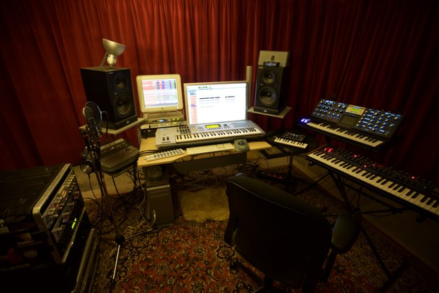 Music-making in Morgan Page's studio