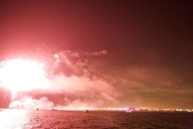 Fireworks Spectacle over the Ocean