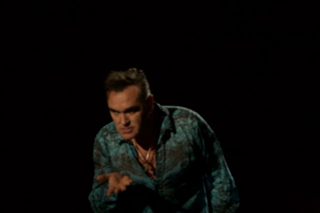 Morrissey points out to the crowd