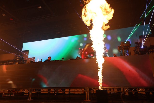 Pyrotechnic Flame Erupts at Wobbleland Festival Stage