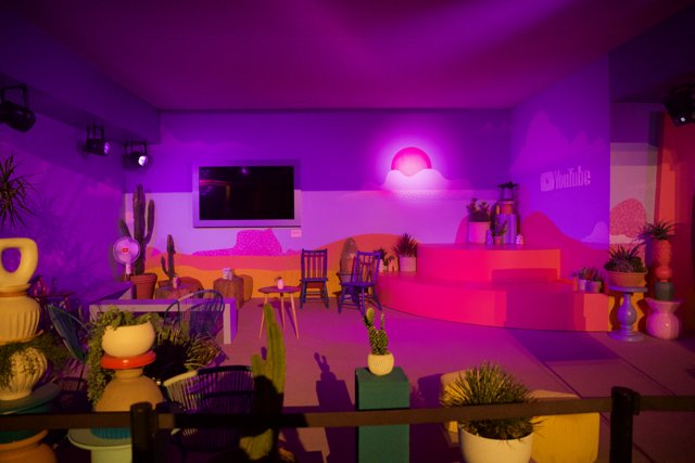 Vibrant Hues and Modern Interiors: YouTube Lounge at Coachella 2024