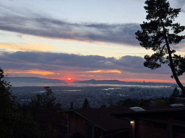 Sunset Over San Francisco Bay from Oakland Hills