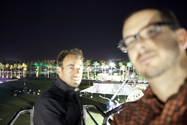 Nighttime Selfie with Urban Backdrop