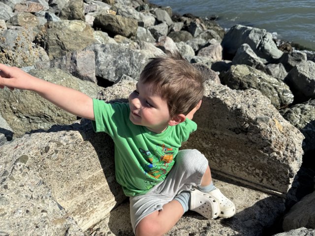 Exploring the Rocks at Shoreline Park