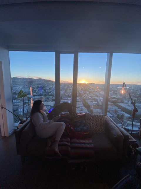 Relaxing indoors with a stunning view