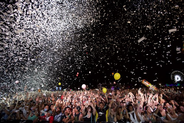 Confetti Storm at Coachella Music Festival
