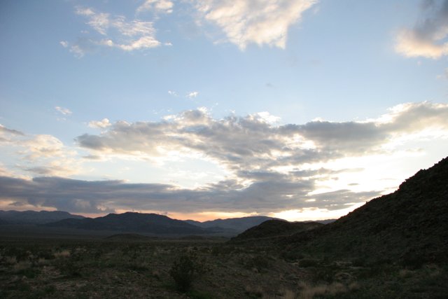 Sunset over Desert Mountains