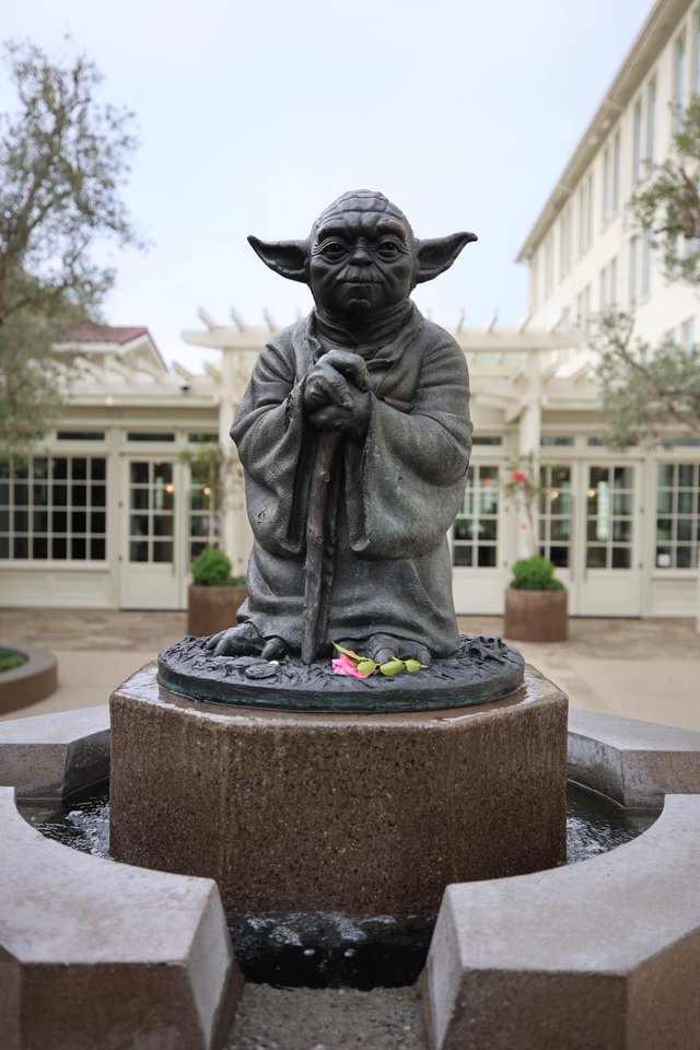 Yoda Fountain Statue at Skywalker Ranch