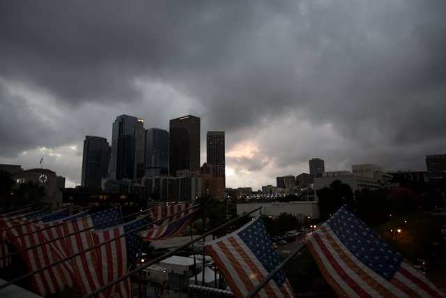 Approaching Storm Over Los Angeles Skyline