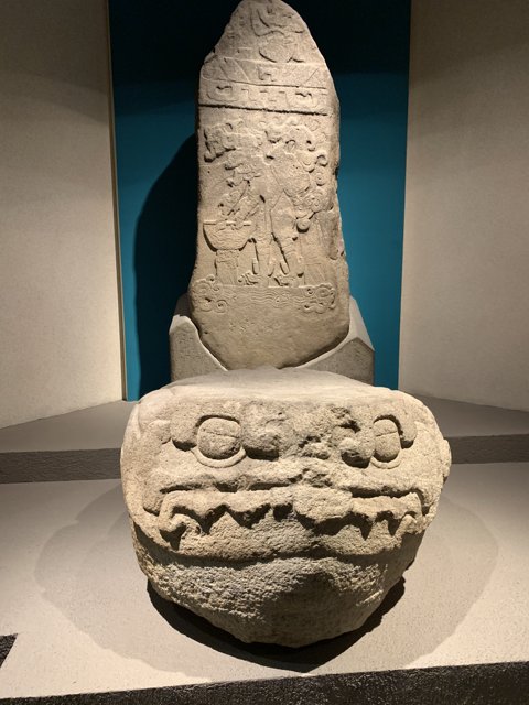 Monumental Stone Sculpture in Museum