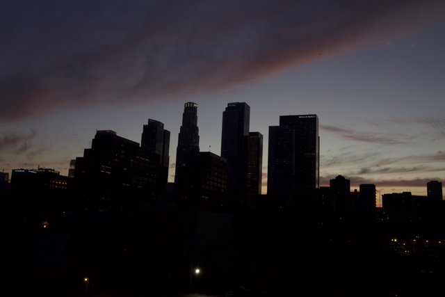 Sunset Silhouette of Downtown LA