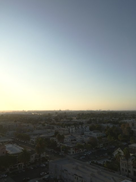 Serene Sunset over Long Beach Metropolis