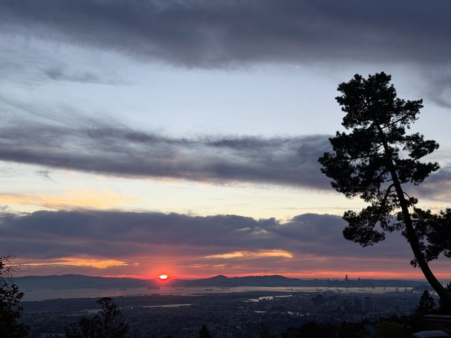 Sunset Over San Francisco Bay from East Bay Hills