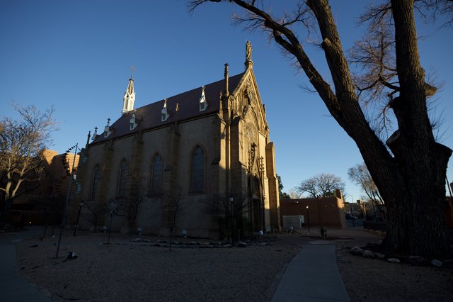 Loretto Chapel Golden Hour in Santa Fe