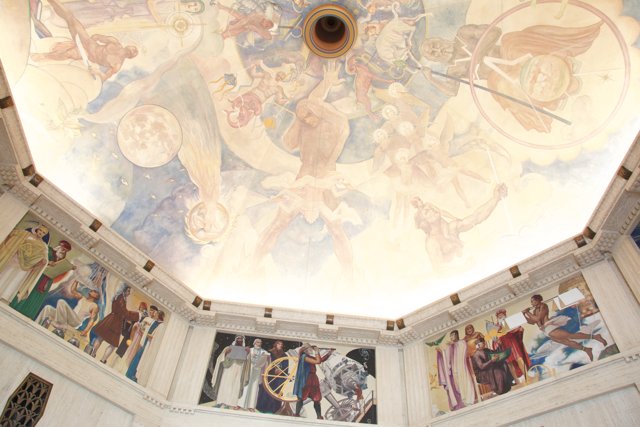 Mural of Famous Figures in a Grand Cathedral