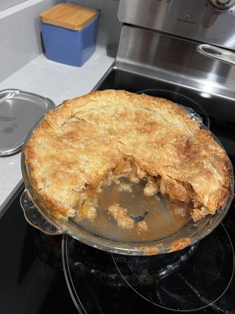 Warm Apple Pie on the Stove