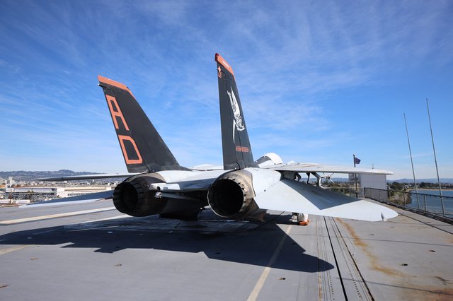 F-14 Tomcat Fighter Jet Display on USS Hornet