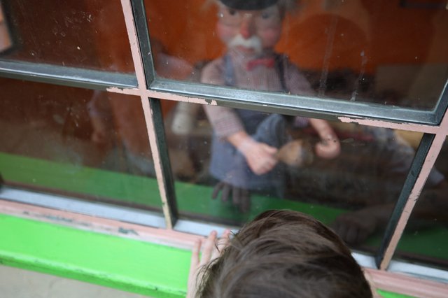 Child's Wonder Through Window at Fantasyland Display