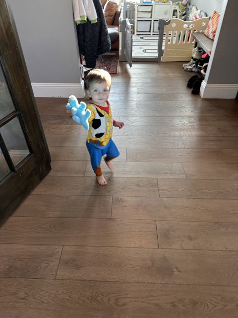 Wesley's Playful Stroll in Costume