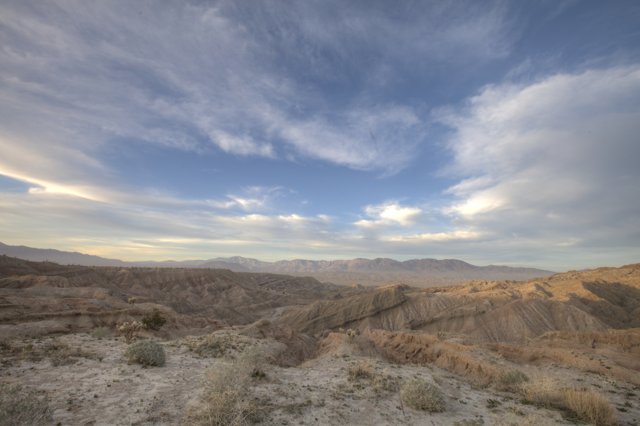 Rocky Hillside Overlooking the Vast Desert