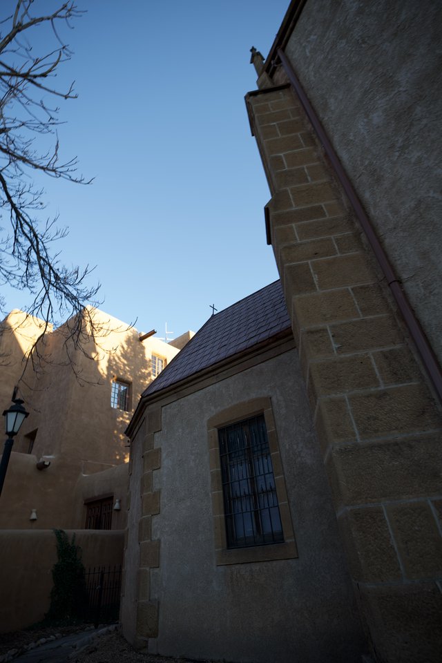 Historic Stone Church in Golden Evening Light