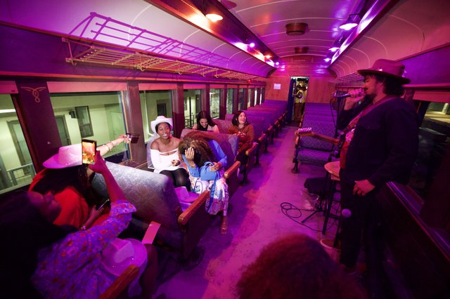 Intimate Live Music Performance in Vintage Train Car