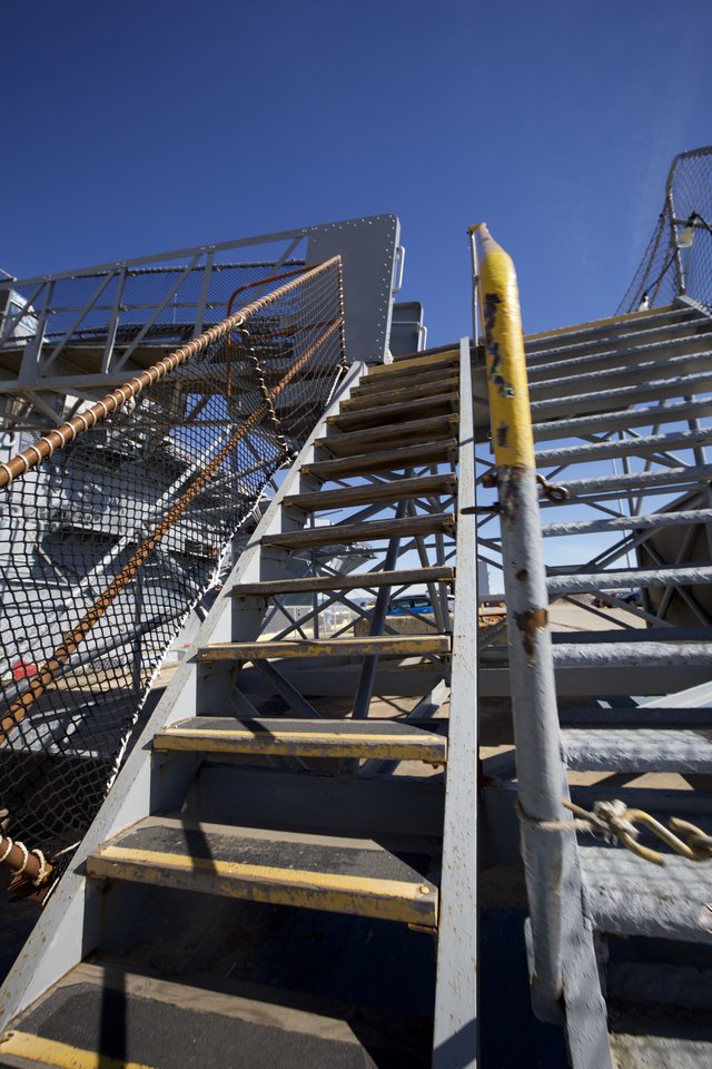 Industrial Stairway on USS Hornet Aircraft Carrier