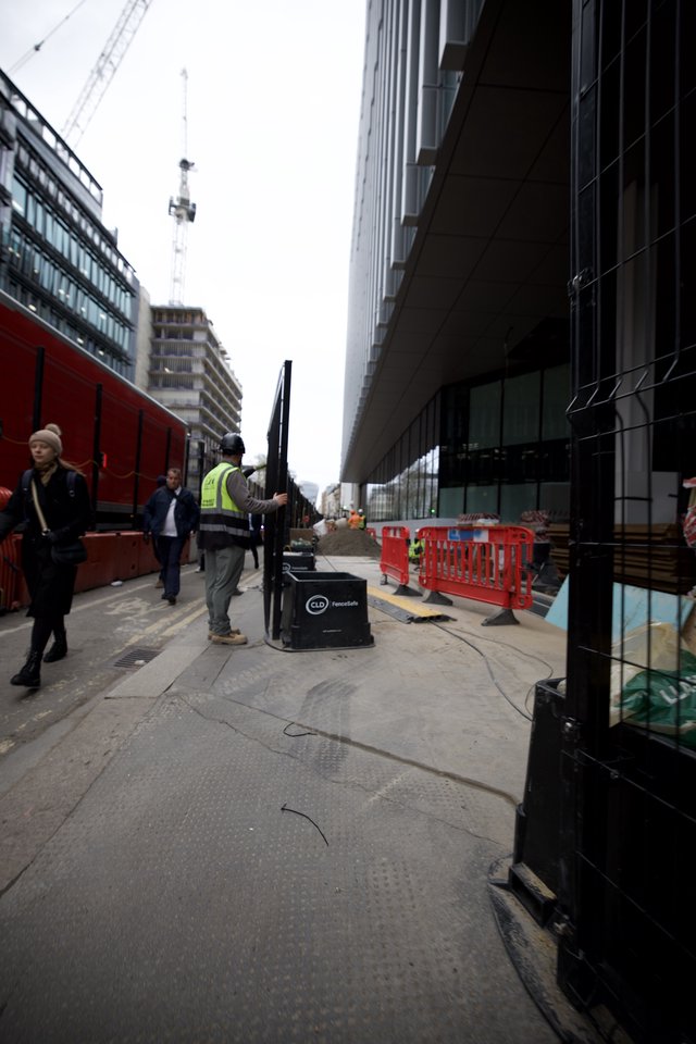 Construction Worker on Urban London Street