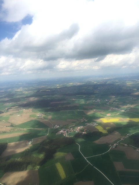 Aerial View of Beautiful Countryside Fields