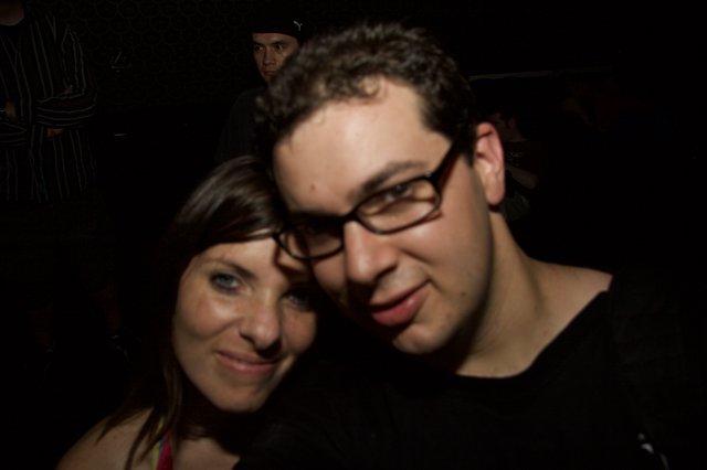 Late Night Close-Up Portrait of Two Friends