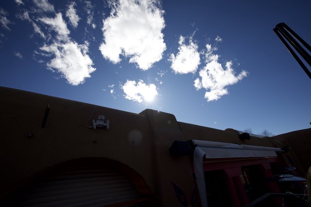 Adobe Architecture Against Brilliant New Mexico Sky