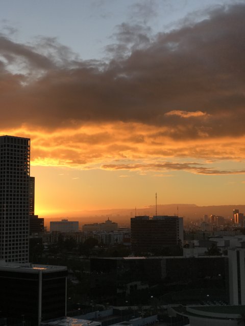 Sunset Skyline Over Los Angeles