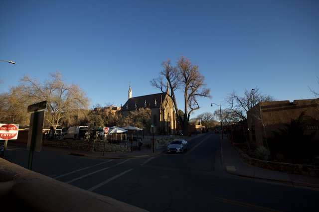 Historic Loretto Chapel at Dusk in Santa Fe