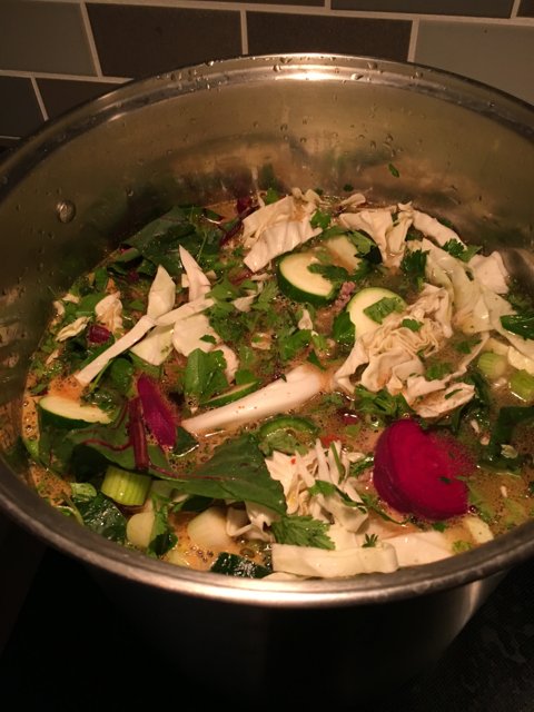 A Hearty Pot of Vegetables and Herbs