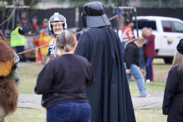 Rebel Pilot Meets Darth Vader at Outdoor Fan Event