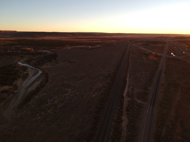 Desert Highway at Sunset